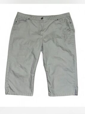 Basic Editions Light Beige Capri Embroidered Pants 20W